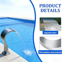 LKXNEW Pool Waterfall Fountain, Stainless Steel Waterfall Shower Pool Fountain for Inground Pools, Garden Waterfalls, Outdoor (30x60CM)