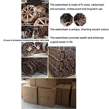 Wooden Water Wheel Fountain for Garden Patio Pond Pool, Vintage Outdoor Indoor Balcony Ornamental Waterfall Fountain, with Water Pump and Stand, fir Wood, 20cm, 30cm, 60cm,80cm