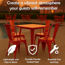31" x 31" Metal Bistro Table Set – 5 Piece Indoor Outdoor Cafe Seating for Patio or Restaurant