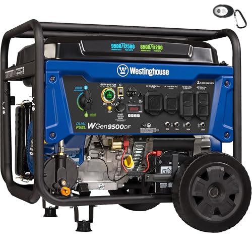 Westinghouse 12500 Watt Dual Fuel Home Backup Portable Generator, Remote Electric Start, Transfer Switch Ready, Gas and Propane Powered