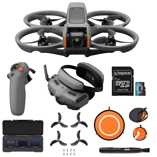 DJI Avata 2 Fly More Combo with FPV Remote, ND Filters, Extra Propellers, 64GB MicroSD, Landing Pad Bundle