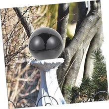 DULAI Mirror Finish Garden Ball,Gazing Balls, Garden Reflective Ball Outdoor Stainless Steel (Color : Black, Size : 480mm)
