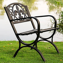 Metal Patio Outdoor Wrought Iron Dining Chairs Rust-Proof Seats Chairs for Garden Backyard Lawn Black
