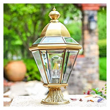 XYIANG Luxury All Copper Outdoor Floor Lamp Waterproof E27 Retro Industrial Glass Floor Lamp Door Lamp Garden Street Villa Pillar Comfortable Garden Decoration Lamp