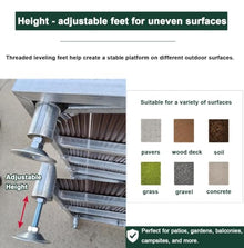 Crysthyuan Outdoor Deck Platform with Adjustable Feet, Raised Patio Flooring Base, Composite Garden Deck Panel for Umbrella Seating, Backyard and Camping Use