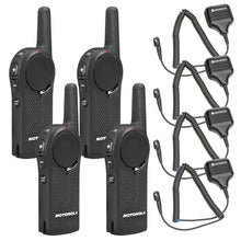 Motorola Solutions DLR1020 Two-Way Digital Business Radio + HKLN4606 Remote Speaker Mic 4-Pack Black