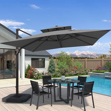 CoolCover by Han 10x10 FT Outdoor Cantilever Patio Umbrella with Base
