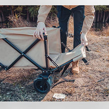 WHYUNM26 Outdoor Folding Utility Wagon Cart Collapsible Aluminum Alloy Bracket Adjustable Trolley for Shopping Camping Picnic Garden Beach