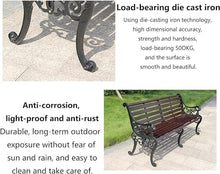 ERoomQ Outdoor GThe Bench,Outdoor GThe Patio Bench for Your Leisure Time, Iron Foot Anticorrosive Solid Wood Outdoor Patio Furniture Seat (Black 120cm)