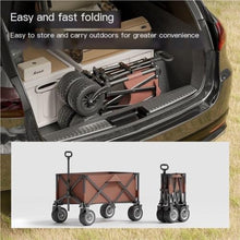 Folding Beach Camping Trolley Cart for Outdoor Picnics and Gatherings Portable Black Camper Trailer Cart