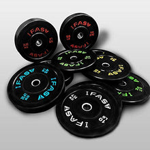 SimpleL Olympic Barbell Black Rubber Bumper Plates Set - 340LBs Total