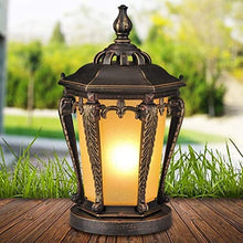 ZEELYDE Post Lights Outdoor,Vintage Waterproof Garden Lights Rust and Corrosion Outdoor String Lights Solar Column Headlights Modern Outdoor Grass Column Headlights Wall Lights Villa Garden Lights D