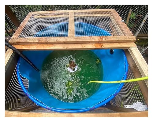 Outside Koi Fish Pond Ornamental Fish Farming Tank, Large Small Round Round Frame Swimming Pool for Kids Summer Outdoor Activity, Backyard Farm Irrigation Water Storage(2x1m(6.6x3.3ft))
