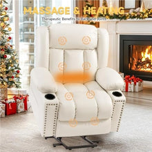 KTYUERGHK Large Power Lift Recliner with Heated Massage & USB-C for Elderly