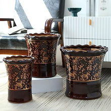 iumLeap Outdoor Indoor Garden Plant Pots Ceramic Flower Pot Home Coffee Table Desktop Decorative Flower Pot Chinese Vintage Flower Pot 12.5/13.7 Inches Plant Container Accessories