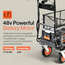 SuperHandy Utility Service Cart Power Wagon Wheelbarrow Electric 48V DC Li-Ion Powered 660Lbs Load and 1000Lbs+ Hauling Capacity Farm and Garden All Purpose Modular Cargo Bed