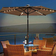 OGMOYT Garden P,Round P with Bent Umbrella Pole Led Courtyard P Without Base Solar Light Umbrella Portable Market Dining Table P for Beach Garden,Browned2.0M