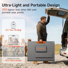 400W Portable Solar Panel for Power Station, 24% High Efficiency Lightweight ETFE Foldable Solar Panel Charger, MC4 Output, IP65 Waterproof, for Outdoor Camping, RV, Emergency Power Supply