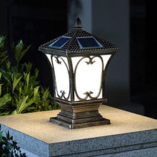 VELLOW Solar Post Lantern Light,Home Decorations Outdoor Column Lamp,LED Waterproof Warm White Exterior Post Lantern,Fence Lawn Solar Stigma Lamps Fixtures,for Garden Deck Patio