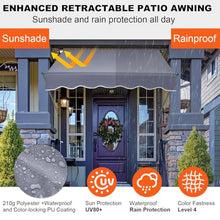 Large Patio Shade Awning 59" 118" 158" Manual Adjustable Retractable Awnings, Waterproof Canopy Cover and Steel Frame for Outdoor Garden Balcony Window Sunshade Shelter, Umbrellas(Dark-red,400cm)