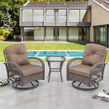 YWMLFZ 3 Pieces of Outdoor Garden Furniture, Wicker Set, 2 Single Chairs and 1 Glass Table