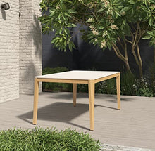 Amazonia 5-Piece Rectangular Dining Set White Aluminum Chairs Eucalyptus Wood