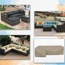 Covers & all Patio Sectional Sofa Cover 12 Oz - 100% Waterproof & Weather Resistant PVC Coated 100" x 130" x 38" x 34" L Shape Sofa Cover for Indoor / Outdoor (Left Side, Beige)