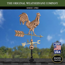 Good Directions Polished Copper Rooster Weathervane – Decorative Rooftop Accent for Barns, Homes, Sheds, and Cupolas – Durable & Handcrafted