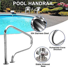 MSHOSAC Pool Handrail, Pool Handrail Grab Rails (1Pc) - Durable 1.5mm Thick Swimming Pool Stair Rail, Ideal for Inground Pool Entry, Safe Ladder Handle for Easy Access