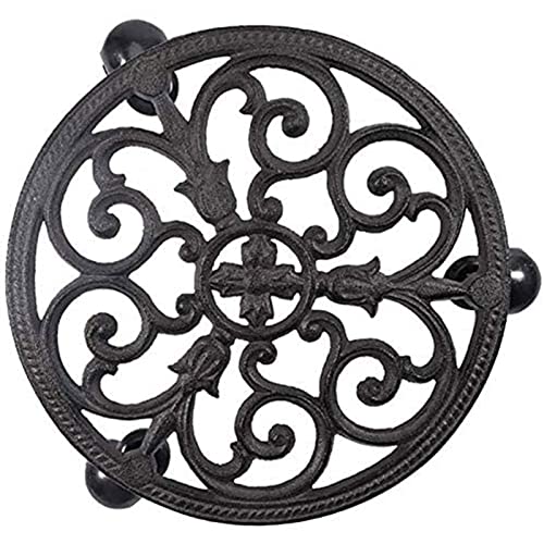 SDVantage Metal Plant Caddy with Wheels Plant Stand Holds up 25KG Iron Flower Pot Plant Dolly Holder with Casters Indoor Outdoor Rolling Tray Planter Trolley