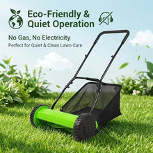 Environmentally Friendly Push Mower with Manganese Steel Blades, Adjustable Height 17-33mm, Large Grass Collection Bag for Efficient Lawn Maintenance and Yard Care(12in)