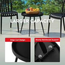 Costaelm Sunshine 3-Piece Outdoor Patio Bistro Balcony Furniture Set with Stackable Chairs, Black