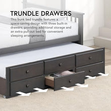Furniture of America Barnett Solid Wood Bunk Bed with Trundle & Drawers Twin Over Full Dark Walnut