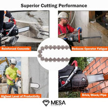 Mesa Diamond 10 in NYC PRO Concrete Diamond Chain - 3/8" F3 Pitch - Fits 680 Concrete Chainsaw - Diamond Chain for Concrete, Reinforced Concrete and Masonry