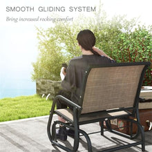 2pcs Outdoor Glider Chairs, Patio Rocking Chair Outside for Garden, Backyard, Poolside, Lawn Glider Chairs, Glider Chair (Light Mixed Brown, Dark Gray) 29.5" W x 26" D x 33.5" H