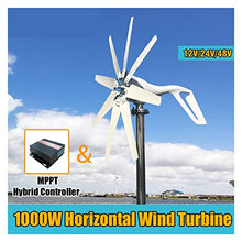 400w 600w 1000W Wind Turbine Generator 12v 24v 48v Horizontal Wind Turbine Generator Free Power New Energy Alternative Accessories (3 Hybrid Control)