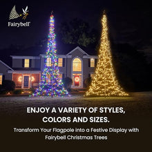 Fairybell - Flagpole LED Christmas Tree - Outdoor Christmas Decorations - Green - 2,000 LED Tree - 20ft - Suitable for Existing Flagpoles