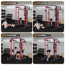 Hipicute Power Cage Smith Machine 2400 LBS All-in-One Red