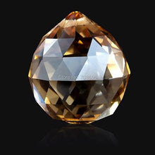100PCS/lot Graceful 40mm Champagne Crystal Faceted Ball Prism Hanging Pendant Suncatcher Home Wedding Ornament