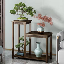 LoKori New Chinese Plant Stand Indoor Outdoor, Bamboo Corner Plant Shelf Bonsai Storage Rack,Flower Potted Display Holder for Home Decor,Balcony,Patio,A