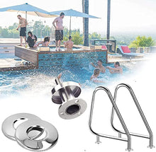 Pool Handrail Pool Handrails Rustproof Pool Stair Railing, 304 Stainless Steel Easy Mount Spa Stair Handrails, Safe Non-Slip Swimming Pool Handrail for Ground Swimming Pools, Water Parks, 2P