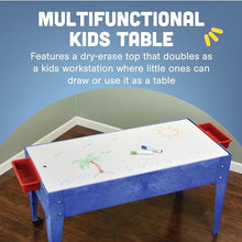 Constructive Playthings Sand and Water Activity Table for Kids Ages 1-3, Blue/Red