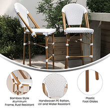 Flash Furniture 30 in Indoor/Outdoor Barstool, White/Gray, 2-Pack