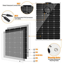 640 Watts Solar Wind Turbine Generator Power Kit: 1pc 400 Watt Wind Turbine + 2pcs 120W Flexible Mono Solar Panels Off Grid for Homes Roofs RV Bendable