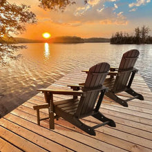 Wildformers Adirondack Chair Set of 4 with Retractable Ottoman, Adjustable Reclining, Folds for Easy Carry, Black