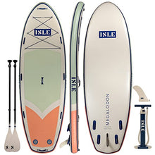 ISLE Surf and SUP Megalodon Inflatable Paddle Board & iSUP Bundle Seafoam/Peach