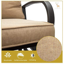 HSQQ Outdoor 2-Seat Patio Glider Bench 47” Steel Double Rocking Loveseat with Beige Cushions Patio Glider Rocker Swing Chairs for Garden, Backyard, Porch