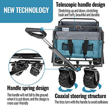 Collapsible Steel Frame Outdoor Utility Wagon, Portable Shopping Carts Wheelbarrow Collapsible Folding Utility Wagon with Removable Fabric Beach Wagon Cart for Outdoors Activities, Camping (Grey)
