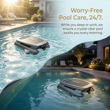 Automatic Solar Pool Skimmer for Clear Water, 24/7 Robotic Surface Cleaner for Leaves and Debris, Smart Path Navigation, 28 Hours Running Time, APP Control, No Cords