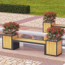 uP9sF2mD Outdoor Planter Box Planter Box with Bench Combination Sitting Seat Planting Trough Vegetables Planting Container